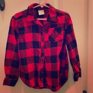 Lot of 2 Girls Flannel Style Shirts